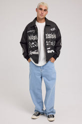Unlimited Varsity Jacket Washed Black